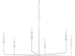 Salerno Six Light Chandelier in Bisque White