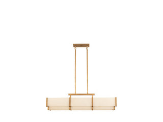 Orleans Five Light Linear Chandelier in Distressed Gold