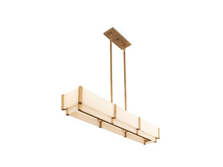 Orleans Five Light Linear Chandelier in Distressed Gold