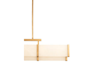 Orleans Five Light Linear Chandelier in Distressed Gold