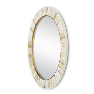 Niva Mirror in Cream/Brass
