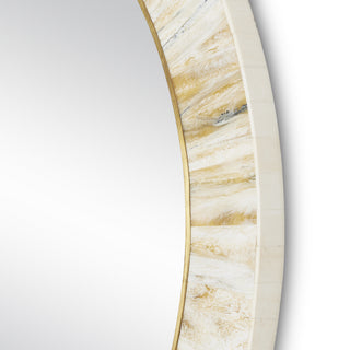 Niva Mirror in Cream/Brass