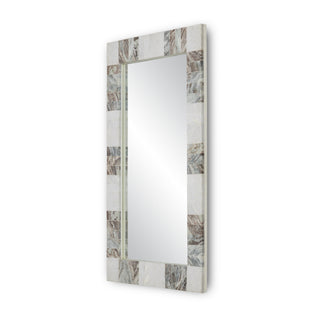 Elena Mirror in White/Brown