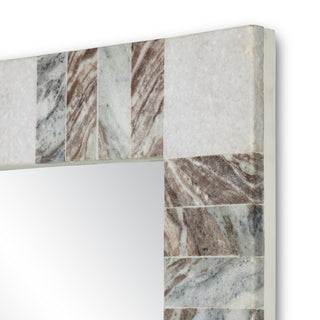Elena Mirror in White/Brown
