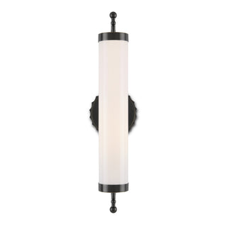 Latimer One Light Wall Sconce in White/Oil Rubbed Bronze