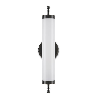 Latimer One Light Wall Sconce in White/Oil Rubbed Bronze
