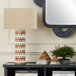 Tia One Light Table Lamp in White/Natural