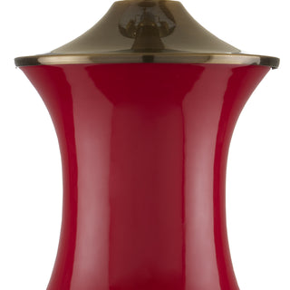 Lilou One Light Table Lamp in Red/Antique Brass