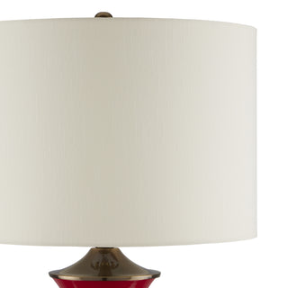 Lilou One Light Table Lamp in Red/Antique Brass