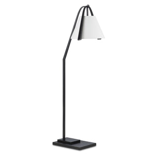 Frey One Light Floor Lamp in Satin Black