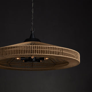 Maldives Five Light Chandelier in Natural/Satin Black