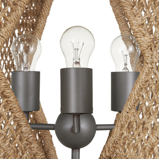 Shizen Three Light Chandelier in Natural/Hiroshi Gray