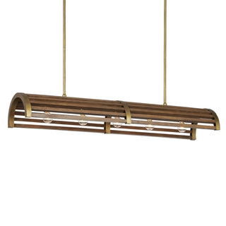 Woodbine Five Light Chandelier in Chestnut/Brass