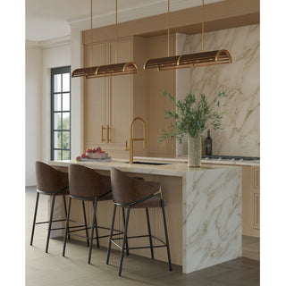 Woodbine Five Light Chandelier in Chestnut/Brass