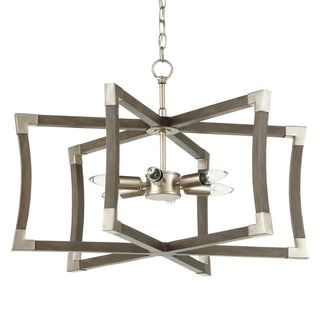 Bastian Six Light Lantern in Chateau Gray/Contemporary Silver Leaf