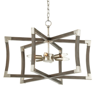 Bastian Six Light Lantern in Chateau Gray/Contemporary Silver Leaf
