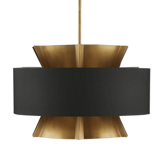 Oxenwood Six Light Chandelier in Brass/Black