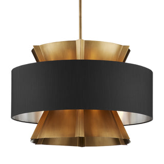 Oxenwood Six Light Chandelier in Brass/Black