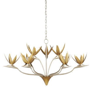 Paradiso Nine Light Chandelier in Contemporary Silver Leaf/Contemporary Gold Leaf/Contemporary Gold