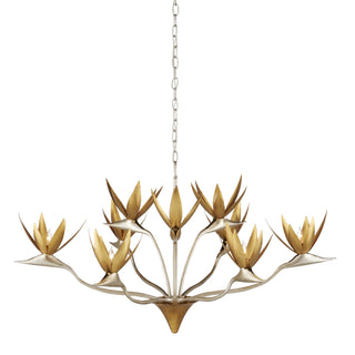 Paradiso Nine Light Chandelier in Contemporary Silver Leaf/Contemporary Gold Leaf/Contemporary Gold