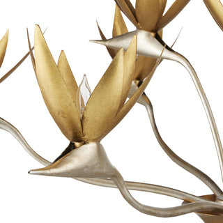 Paradiso Nine Light Chandelier in Contemporary Silver Leaf/Contemporary Gold Leaf/Contemporary Gold