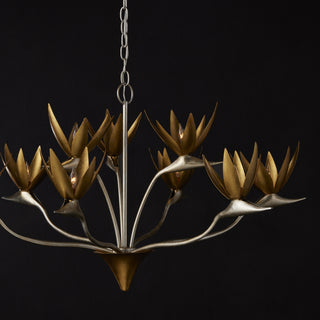 Paradiso Nine Light Chandelier in Contemporary Silver Leaf/Contemporary Gold Leaf/Contemporary Gold