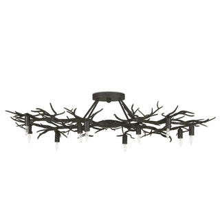 Rainforest Ten Light Semi-Flush Mount in Rustic Bronze