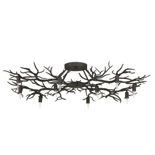 Rainforest Ten Light Semi-Flush Mount in Rustic Bronze