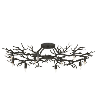 Rainforest Ten Light Semi-Flush Mount in Rustic Bronze