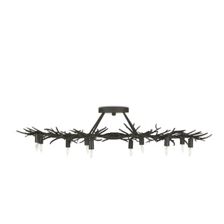 Rainforest Ten Light Semi-Flush Mount in Rustic Bronze