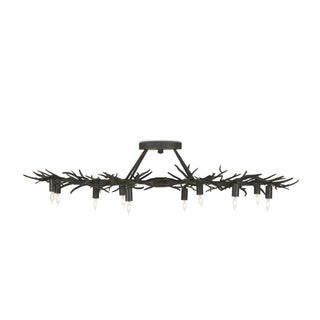 Rainforest Ten Light Semi-Flush Mount in Rustic Bronze