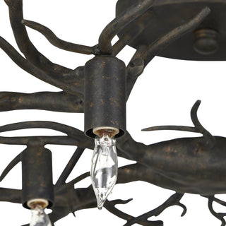 Rainforest Ten Light Semi-Flush Mount in Rustic Bronze