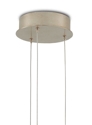 Iota Three Light Pendant in Antique Brass/Silver