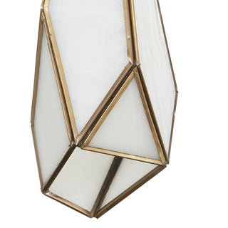 Glace 15 Light Pendant in White/Antique Brass/Silver