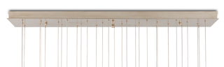 Glace 30 Light Pendant in White/Antique Brass/Silver