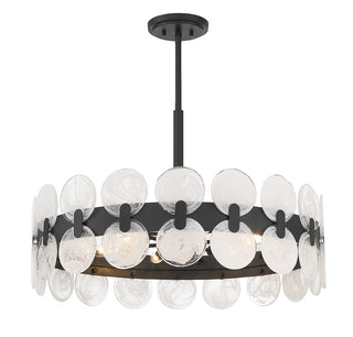Boca Six Light Chandelier in Matte Black
