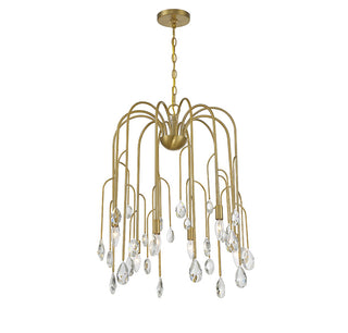 Anholt Six Light Chandelier in Noble Brass