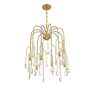 Anholt Six Light Chandelier in Noble Brass