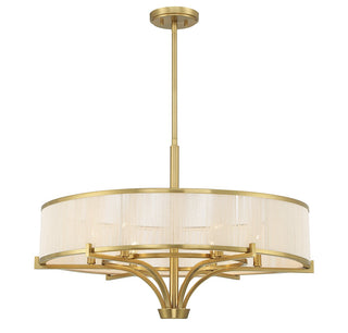 Wynwood Six Light Chandelier in Warm Brass
