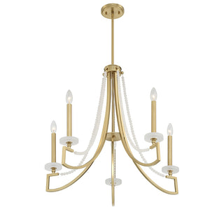 Helen Five Light Chandelier in Warm Brass