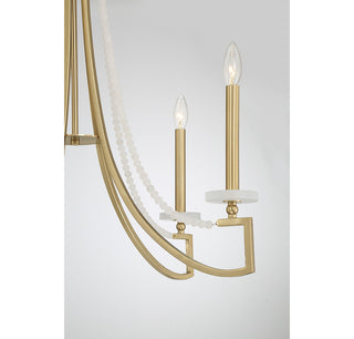 Helen Five Light Chandelier in Warm Brass
