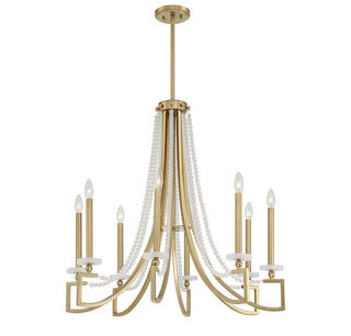 Helen Eight Light Chandelier in Warm Brass