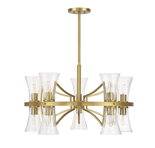 Bennington Ten Light Chandelier in Warm Brass