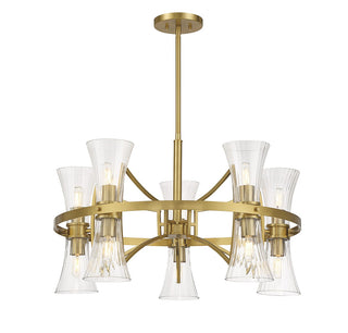 Bennington Ten Light Chandelier in Warm Brass
