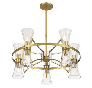 Bennington Ten Light Chandelier in Warm Brass