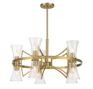 Bennington Ten Light Chandelier in Warm Brass