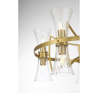 Bennington Ten Light Chandelier in Warm Brass