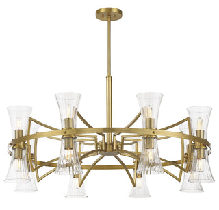 Bennington 16 Light Chandelier in Warm Brass