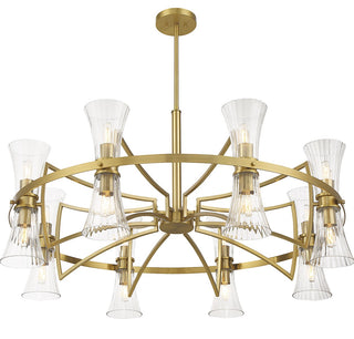 Bennington 16 Light Chandelier in Warm Brass