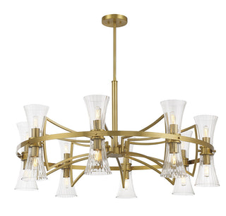 Bennington 16 Light Chandelier in Warm Brass